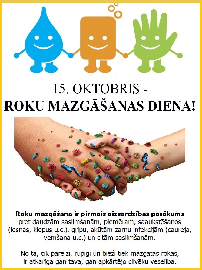 Mazgā rokas tīras, lai no mikrobiem tās brīvas