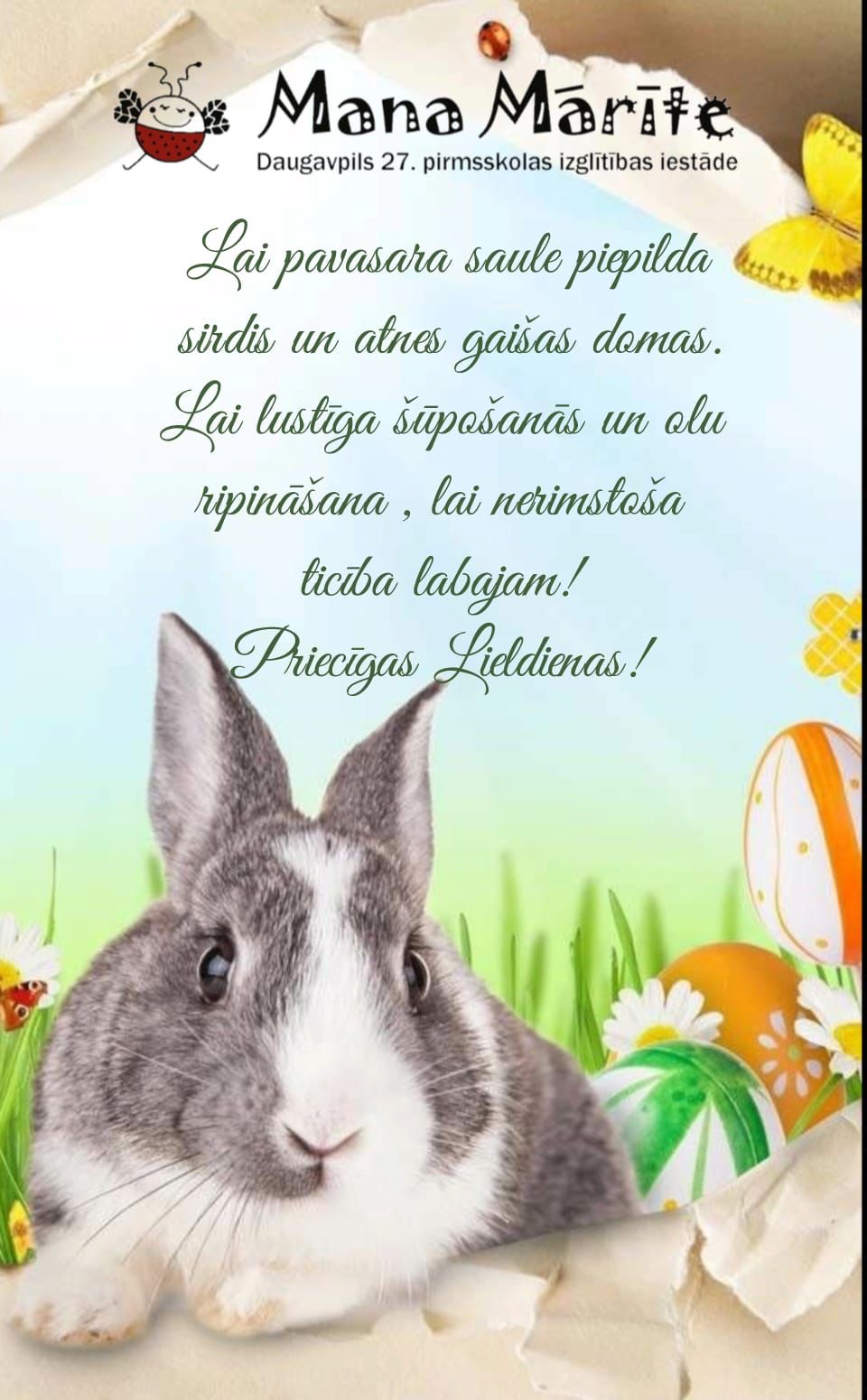 Priecīgas un saulainas Lieldienas!